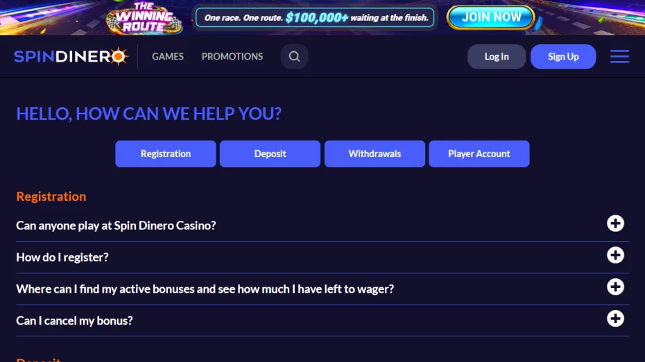 SpinDinero Casino Sign Up Australia